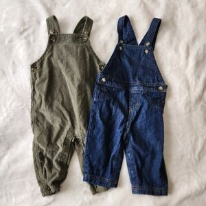 Two pair of Carters Overalls